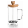 Stūmoklinis kavos ir arbatos kavinukas su bambukiniu dangteliu – French Press indas, 350 ml talpa