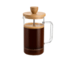 Stūmoklinis kavos ir arbatos kavinukas su bambukiniu dangteliu – French Press indas, 350 ml talpa