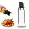 Stiklinis aliejaus butelis su juodu dangteliu, 500 ml – rinkinys 2 vnt., skystiems prieskoniams