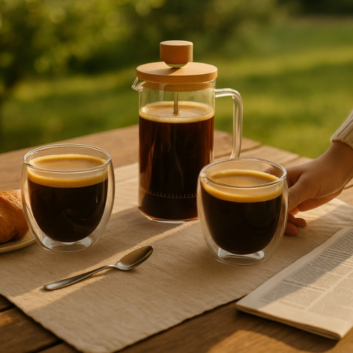 Termo stiklinės 250 ml latte kavai su dvigubomis sienelėmis – 2 vnt. rinkinys