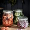 Rinkinys HERMETINIAI Uždarytas stiklainis 2 x 1000 ml + 2 x 500 ml stiklainiai