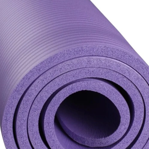 Storas neslystantis jogos kilimėlis 60×190 cm – violetinis su užvalkalu, mankštai ir treniruotėms