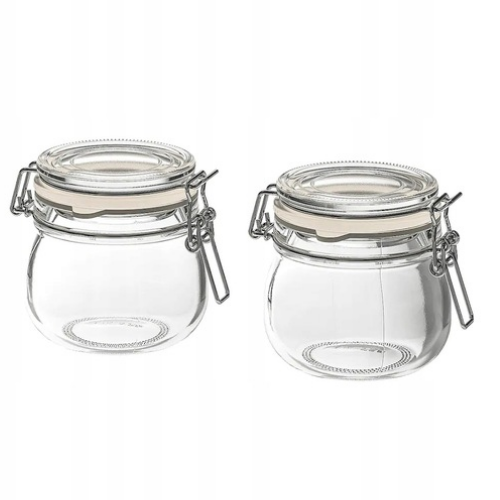 Rinkinys HERMETINIAI Uždarytas stiklainis 2 x 1000 ml + 2 x 500 ml stiklainiai