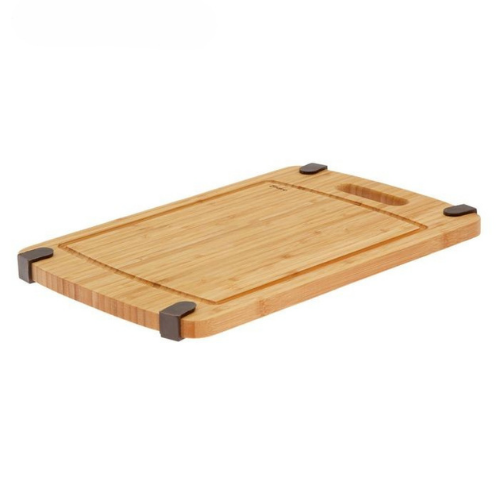 Bambukinės pjaustymo lentelės su neslystančiais silikoniniais kraštais – 2 dalių rinkinys, 35×24 cm + 18×28 cm