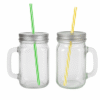 Stiklinė su dangteliu ir šiaudeliu – 450 ml, 2 vnt.,  gėrimams