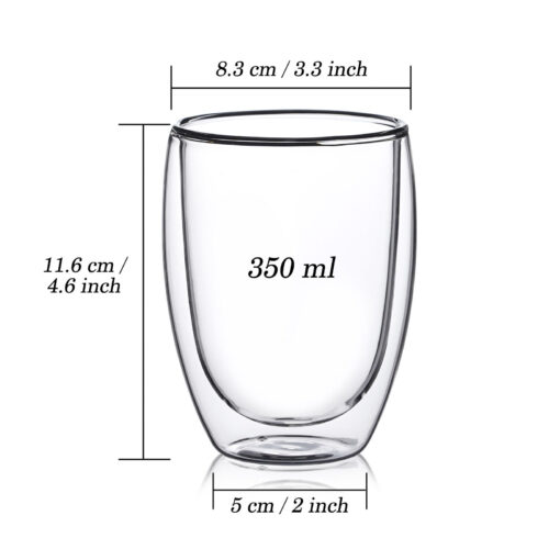 Termo stiklinė 350 ml latte kavai su dvigubomis sienelėmis – 1 vnt.