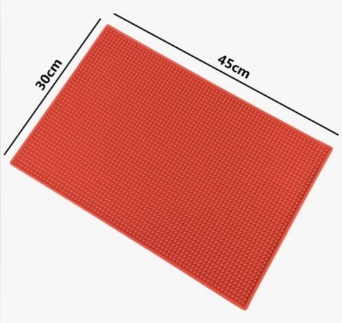 Indų džiovyklė barui ir virtuvei – neslystanti XXL 45×30 cm, raudona indų džiovinimo kilimėlis