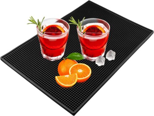 Indų džiovyklė barui ir virtuvei – neslystanti XXL 45×30 cm, juoda Džiovinimo kilimėlis