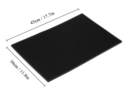 Indų džiovyklė barui ir virtuvei – neslystanti XXL 45×30 cm, juoda Džiovinimo kilimėlis