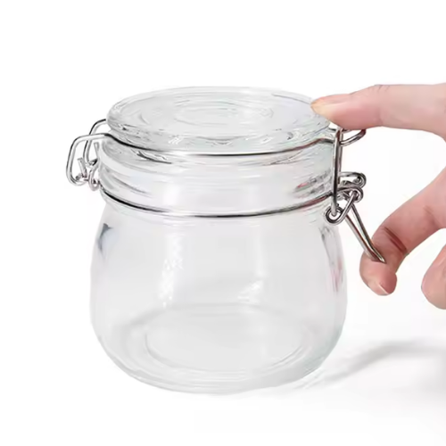 Hermetiškas stiklinis indelis su dangteliu – 500 ml mažas indas laikymui