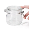 Sandarus stiklinis indelis su dangteliu - 500 ml, nedidelis laikymo indas