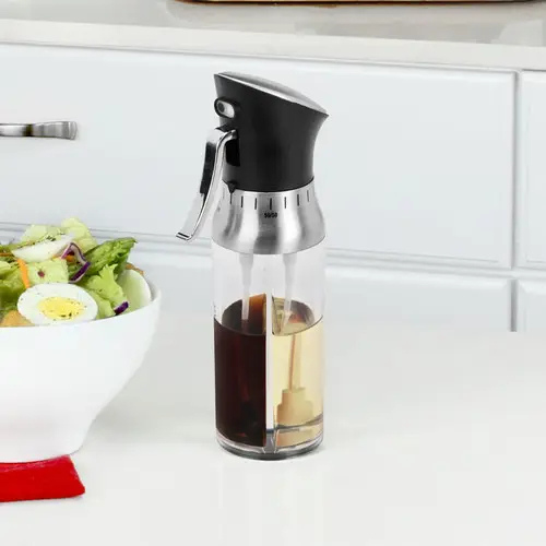 Aliejaus ir acto purkštuvas 200 ml – 2 viename stiklinis dozatorius maisto gamybai