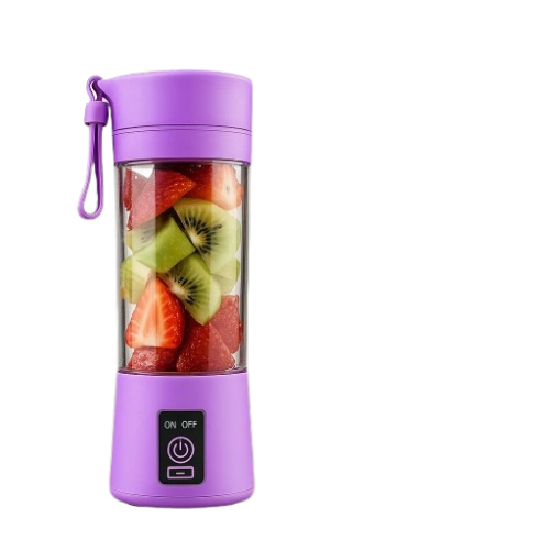 Nešiojamas USB trintuvas 380 ml su violetiniu jogos ir mankštos kilimėliu – sporto rinkinys, violetinis