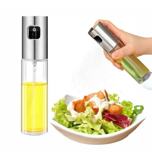 Stiklinis aliejaus purkštuvas 100 ml – pakartotinai pripildomas, alyvuogių aliejui, actui ir kepimui, rinkinys 2 vnt.