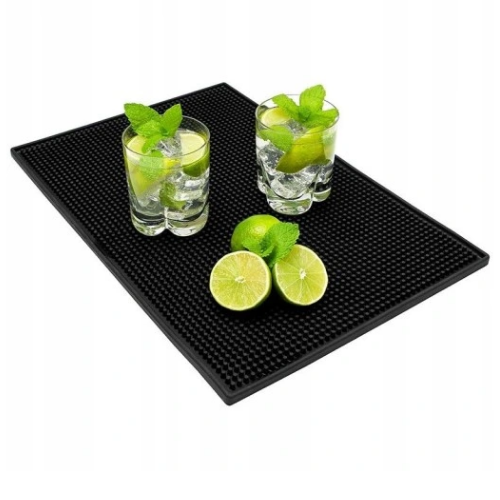 Indų džiovyklė barui ir virtuvei – neslystanti XXL 45×30 cm, juoda Džiovinimo kilimėlis