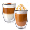 Termo stiklinės 350 ml latte kavai su dvigubomis sienelėmis – 2 vnt. rinkinys