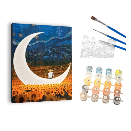 Tapyba pagal skaičius – paveikslas, dažai, teptukai, rinkinys „Dvi gervės“, 40×50 cm